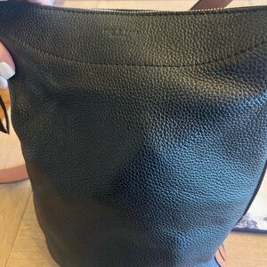 rag & bone Black Pebbled Leather Shoulder Bag